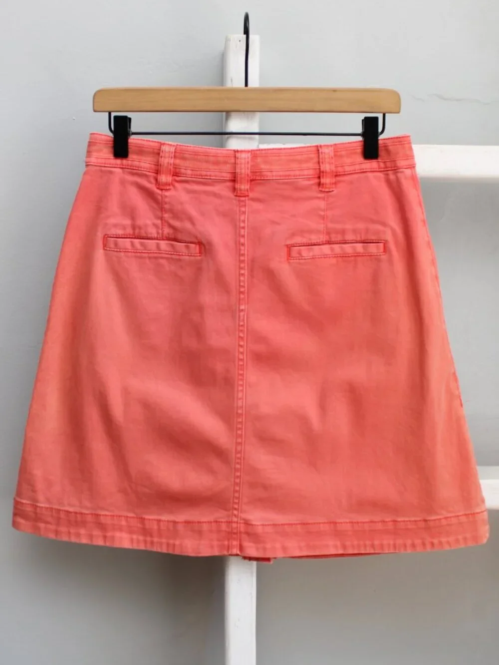 Anthropologie Pilcro & the Letterpress Orange Chino Button Utility Skirt Size 4 - Picture 2 of 6
